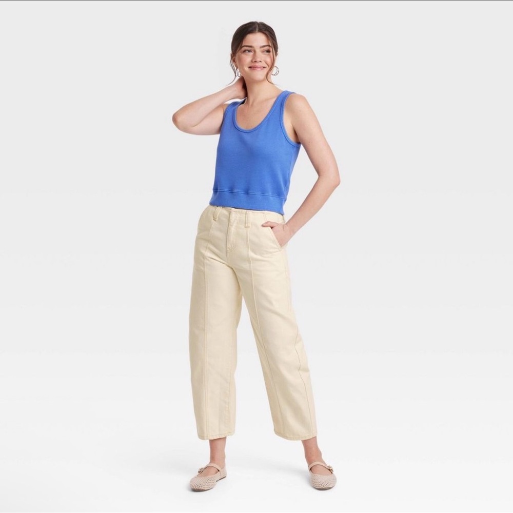 Source Unknown Cream Cropped Pants - image 4